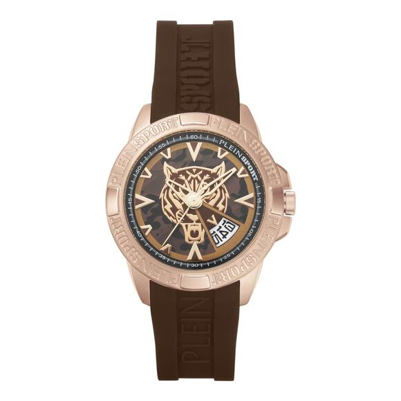 Plein Sport Touchdown Silicone Watch Rose Gold Mens
